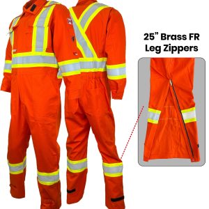 Atlas Guardian® FR/AR Hi Vis 10oz. 4” Coveralls w/ Leg Zippers