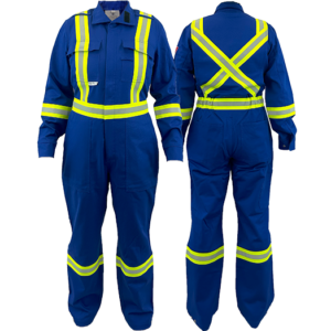 Women's Royal Blue Atlas Guardian FR/AR 2 Inch Striping Coveralls - By Atlas Workwear Style 1172RB