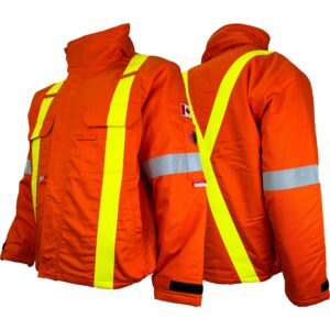 Orange Atlas Guardian FR/AR OHSA Hi-Vis Bomber Jacket by Atlas Workwear - Style 2153OR