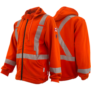 Zip-up FR / Arc Flash Hoodies w/ 2" Segmented Striping by Atlas Workwear - Style 4022OR