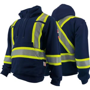 Pullover FR / Arc Flash Hoodie w/ Segmented Stripes by Atlas Workwear - Style 4014