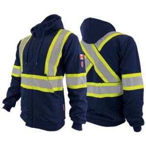 Zip-up FR/Arc Flash Hoodies w/ Segmented Stripes by Atlas Workwear - Style 402