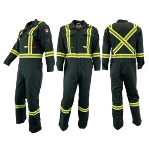 GREEN Atlas Guardian FR/AR 2 Inch Striping Coveralls - By Atlas Workwear Style 1072
