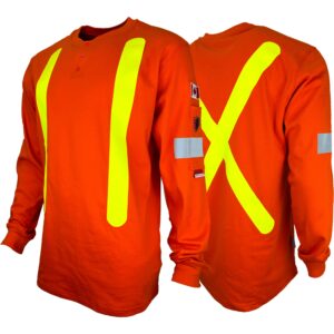 Orange Atlas Guardian FR/AR OHSA Hi Vis Henley by Atlas Workwear - Style 503OR