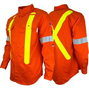 Orange Atlas Guardian FR/AR OHSA Hi Vis Work Shirt by Atlas Workwear - Style 504OR