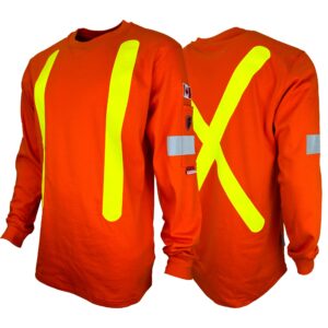 Orange Atlas Guardian FR/AR OHSA Hi Vis Long Sleeve T-Shirt by Atlas Workwear - Style 507OR