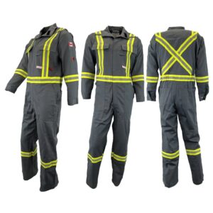 GREY Atlas Guardian FR/AR 2 Inch Striping Coveralls - By Atlas Workwear Style 1072