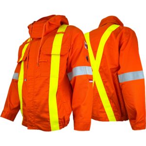 Orange Atlas Guardian FR/AR OHSA Hi Vis Spring Utility Jacket by Atlas Workwear - Style 5242OR