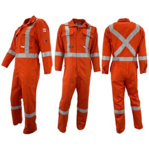 ORANGE Atlas Guardian FR/AR 2 Inch Striping Coveralls - By Atlas Workwear Style 1072