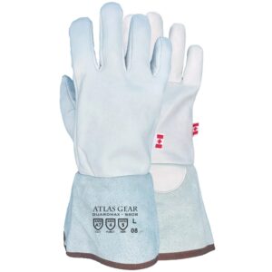 GuardMax Leather Utility Gloves w/ Gauntlet Cuff by Atlas Workwear - S808/W808
