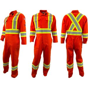 Orange Non-FR Poly/Cotton Coverall with 4" Contrast Striping by Atlas Workwear - OR7410