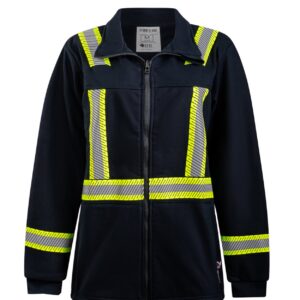 Navy Fleece Full Zip Jacket With Reflective Striping By IFR Workwear – Style OSN324